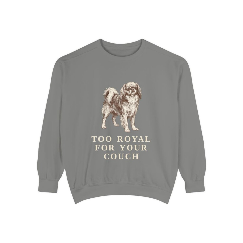 english-toy-spaniel-sweatshirt-humor-grey English Toy Spaniel Humor Sweatshirt, Grey, front view