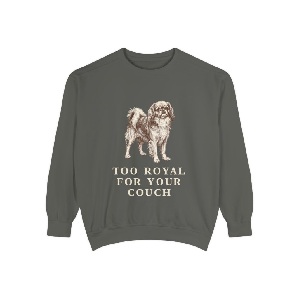 english-toy-spaniel-sweatshirt-humor-pepper English Toy Spaniel Humor Sweatshirt, Pepper, front view
