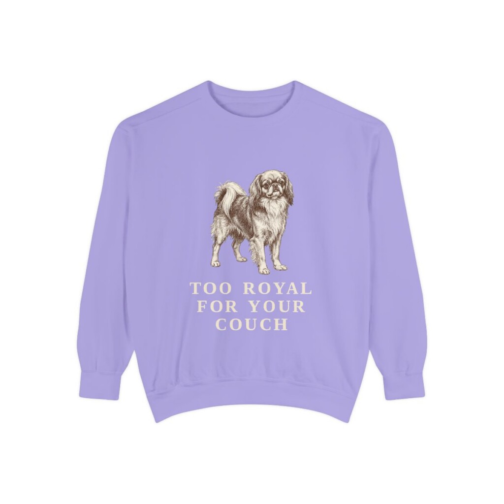 english-toy-spaniel-sweatshirt-humor-violet English Toy Spaniel Humor Sweatshirt, Violet, front view