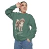 English Toy Spaniel Latin Sweatshirt, Light Green, person 2 context