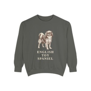 English Toy Spaniel Sweatshirt, Pepper, front view