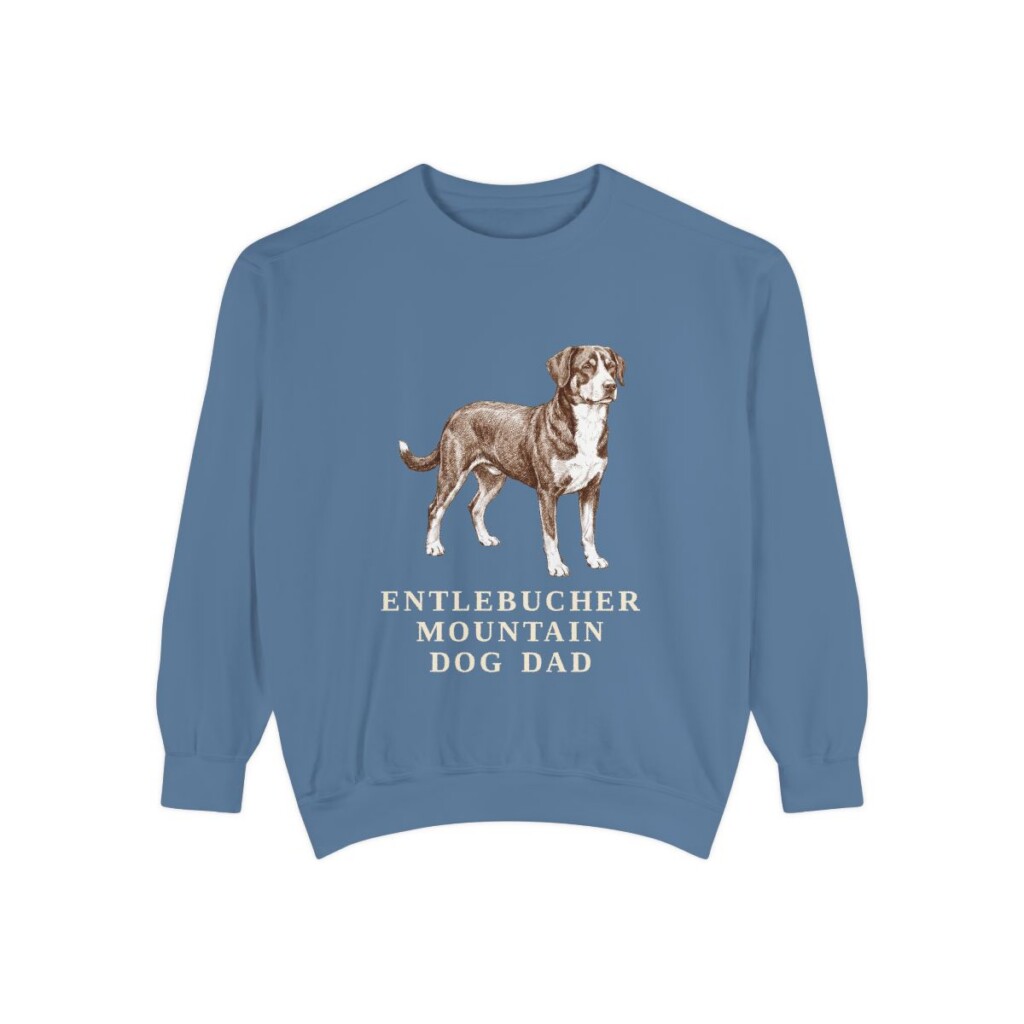 Entlebucher Mountain Dog Dad Sweatshirt, Blue Jean, front view