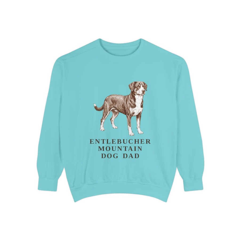 Entlebucher Mountain Dog Dad Sweatshirt, Chalky Mint, front view