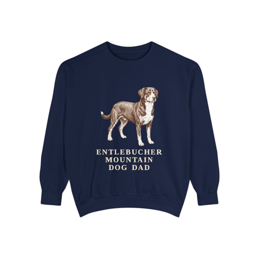 Entlebucher Mountain Dog Dad Sweatshirt, True Navy, front view