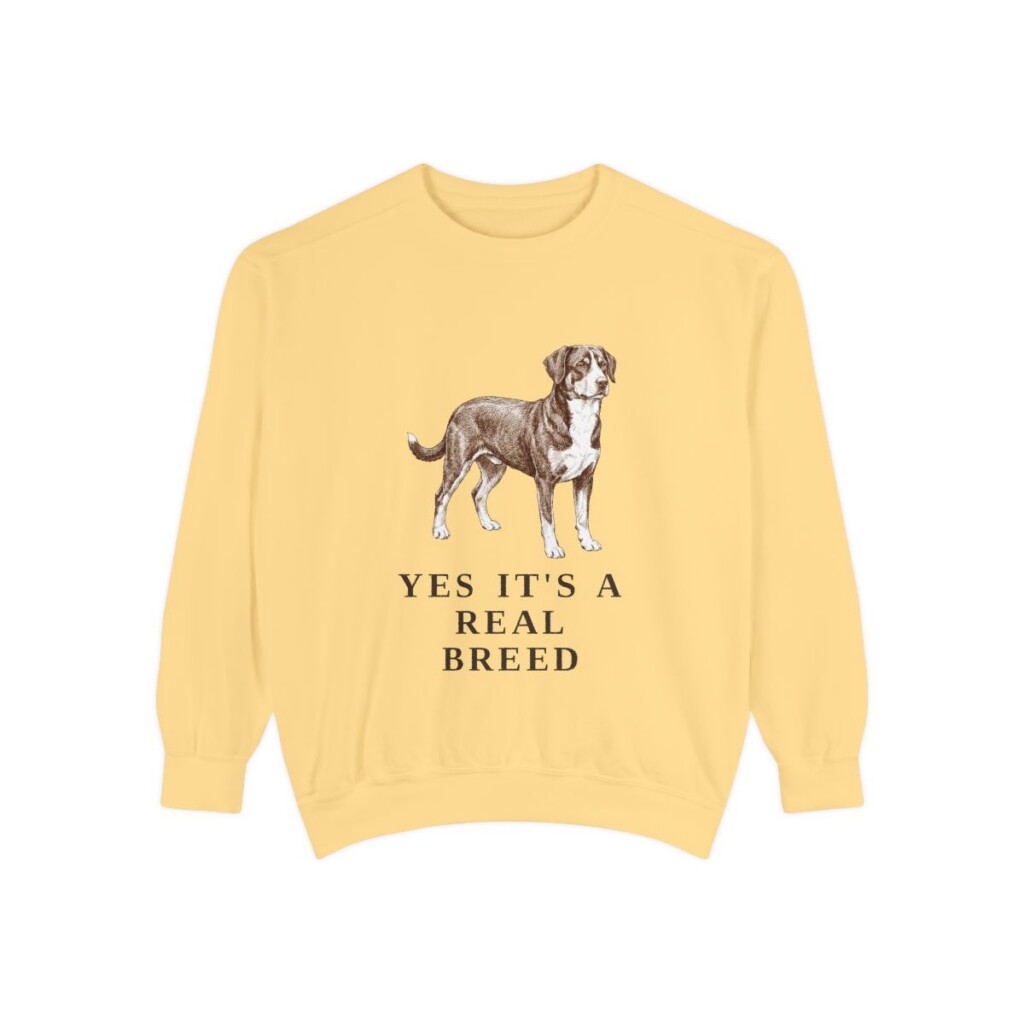 Entlebucher Mountain Dog Humor Sweatshirt, Butter, front view