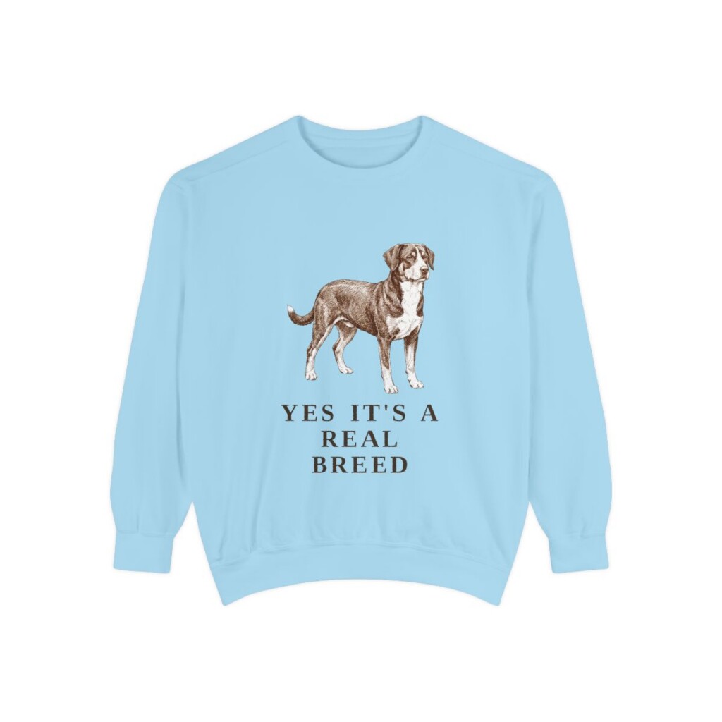 Entlebucher Mountain Dog Humor Sweatshirt, Chambray, front view