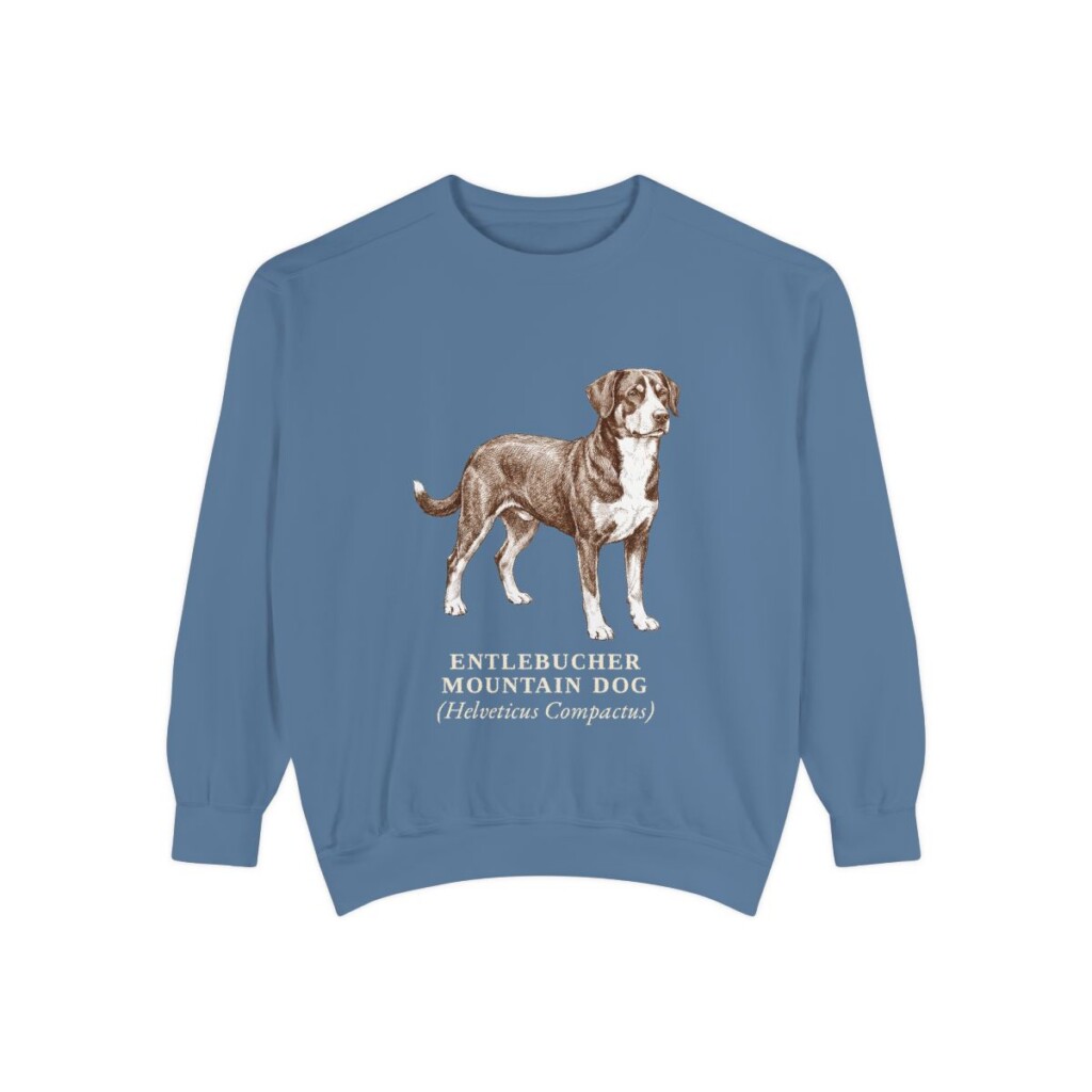 Entlebucher Mountain Dog Latin Sweatshirt, Blue Jean, front view