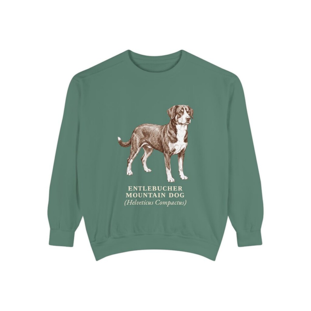Entlebucher Mountain Dog Latin Sweatshirt, Light Green, front view