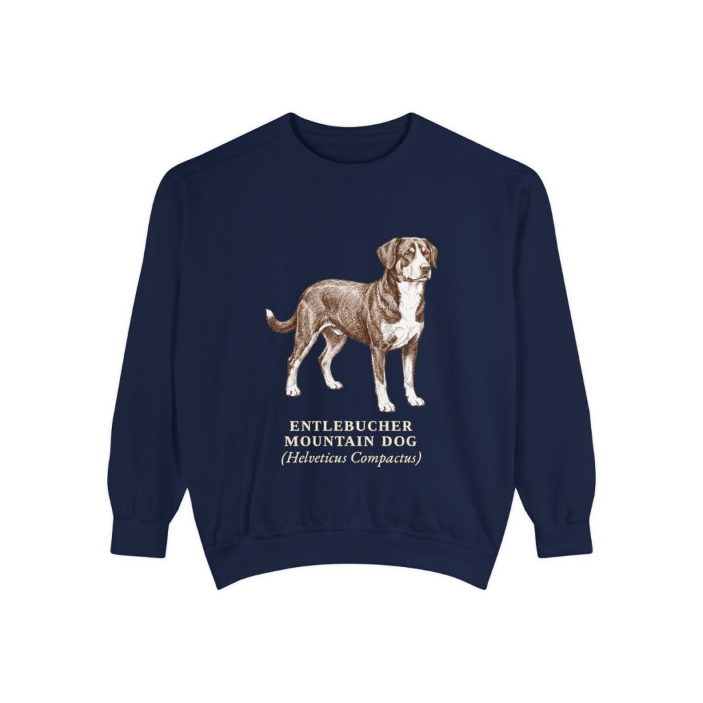 Entlebucher Mountain Dog Latin Sweatshirt, True Navy, front view