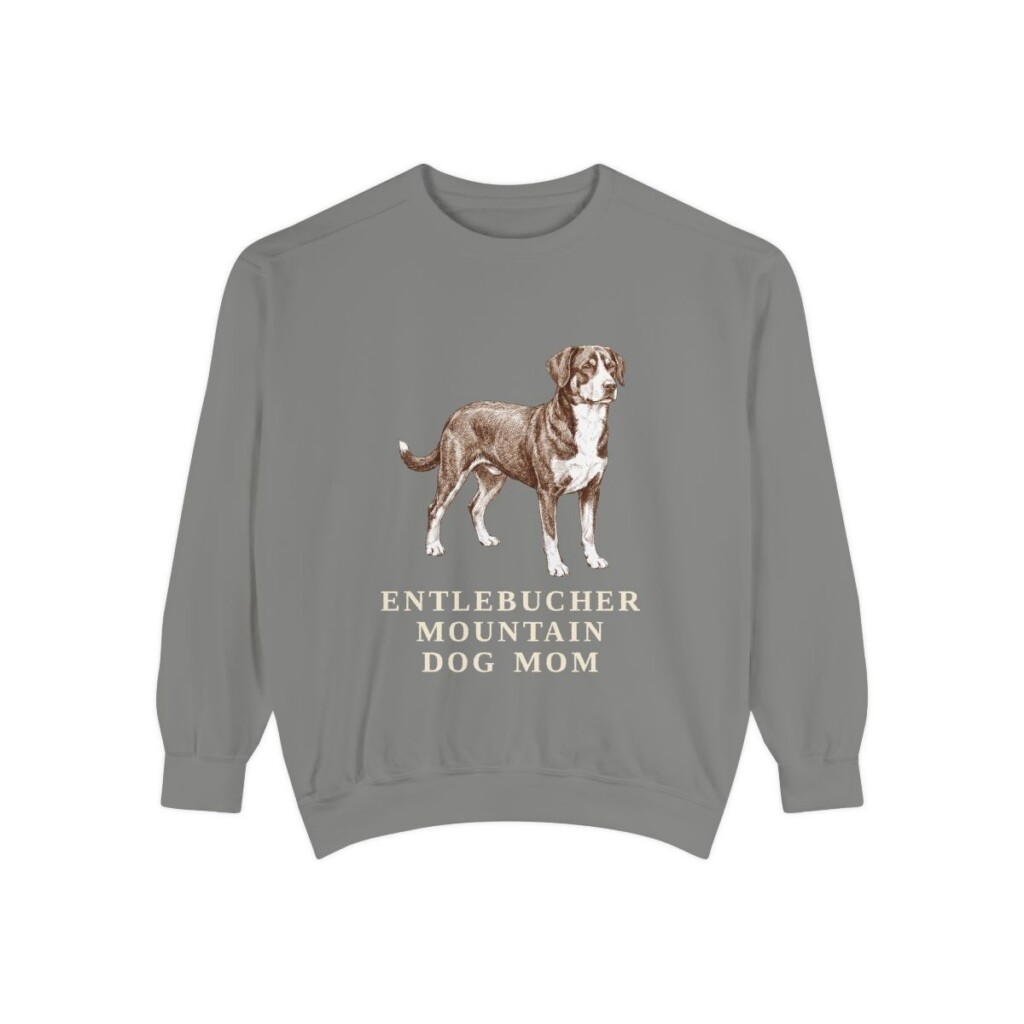 Entlebucher Mountain Dog Mom Sweatshirt, Grey, front view