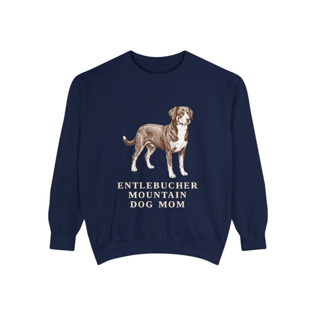 Entlebucher Mountain Dog Mom Sweatshirt, True Navy, front view