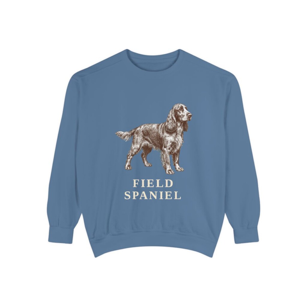 Field Spaniel Sweatshirt, Blue Jean, front view