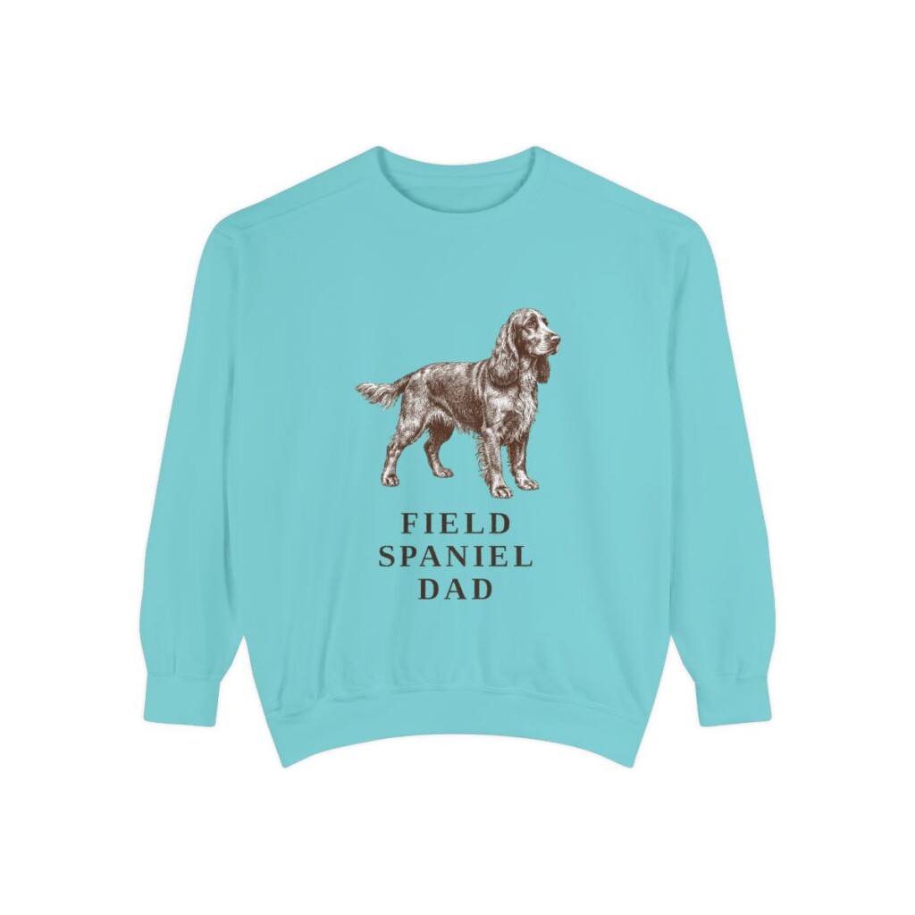 Field Spaniel Dad Sweatshirt, Chalky Mint, front view