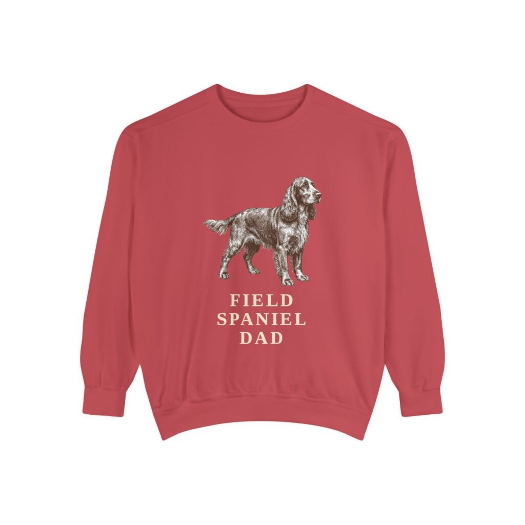 Field Spaniel Dad Sweatshirt, Crimson, front view