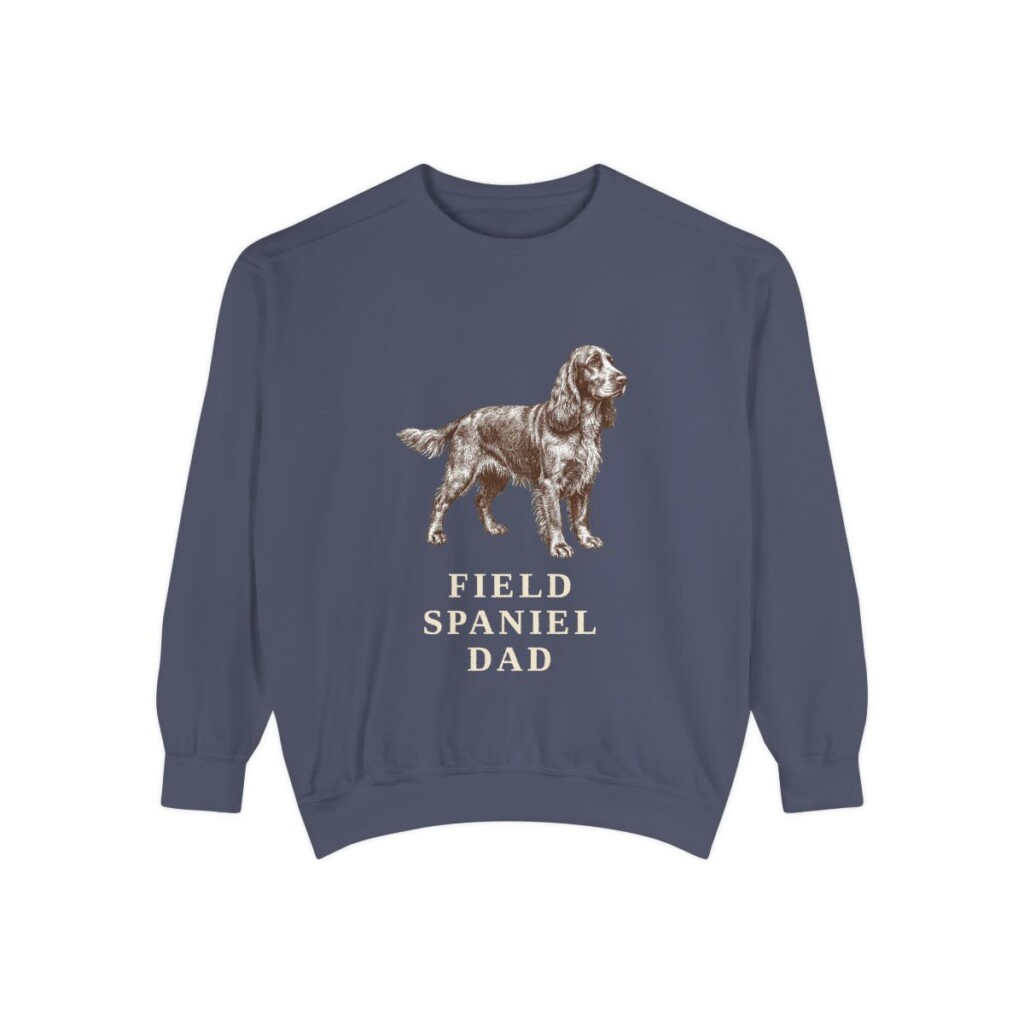 Field Spaniel Dad Sweatshirt, Denim, front view