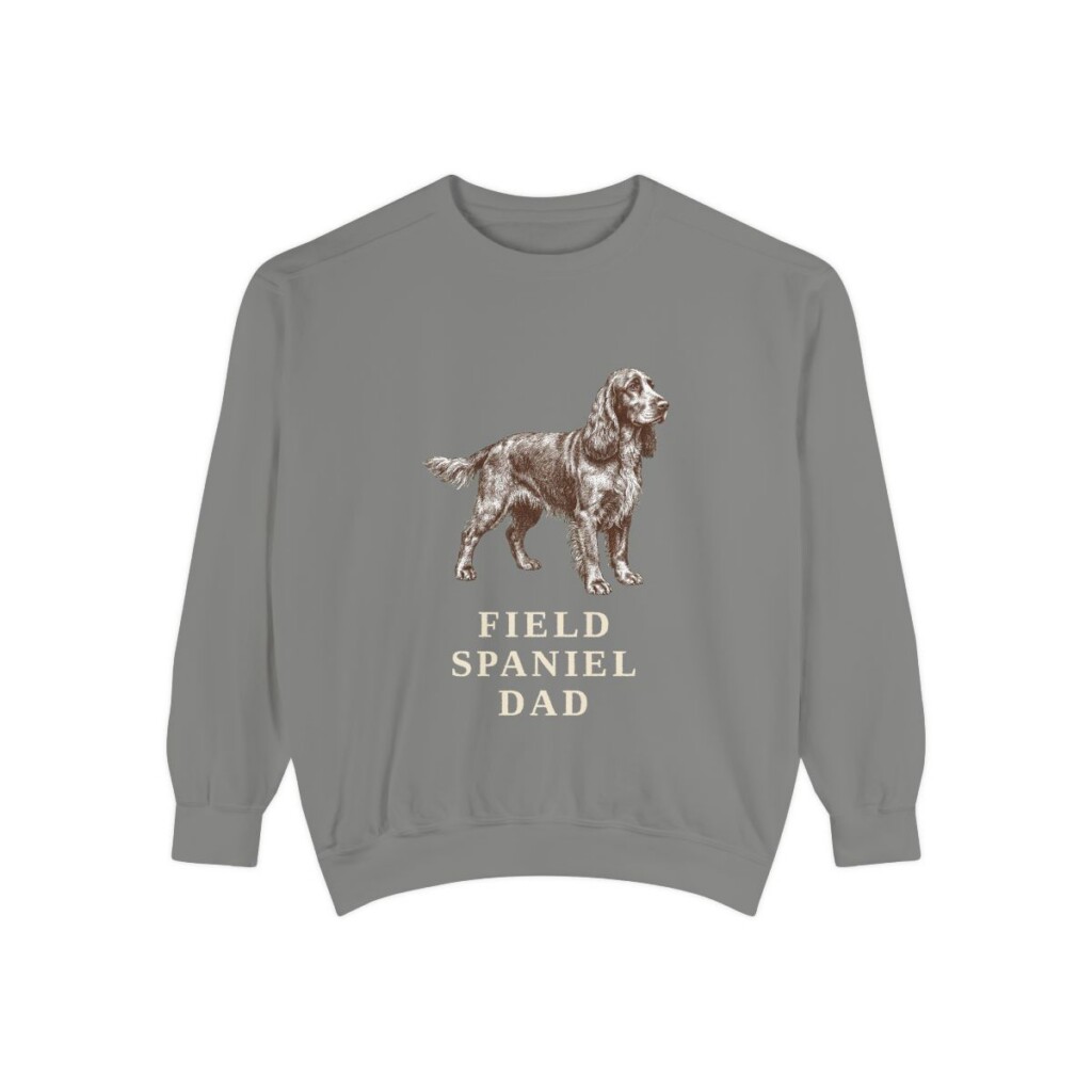 Field Spaniel Dad Sweatshirt, Grey, front view