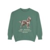Field Spaniel Humor Sweatshirt, Light Green, front view