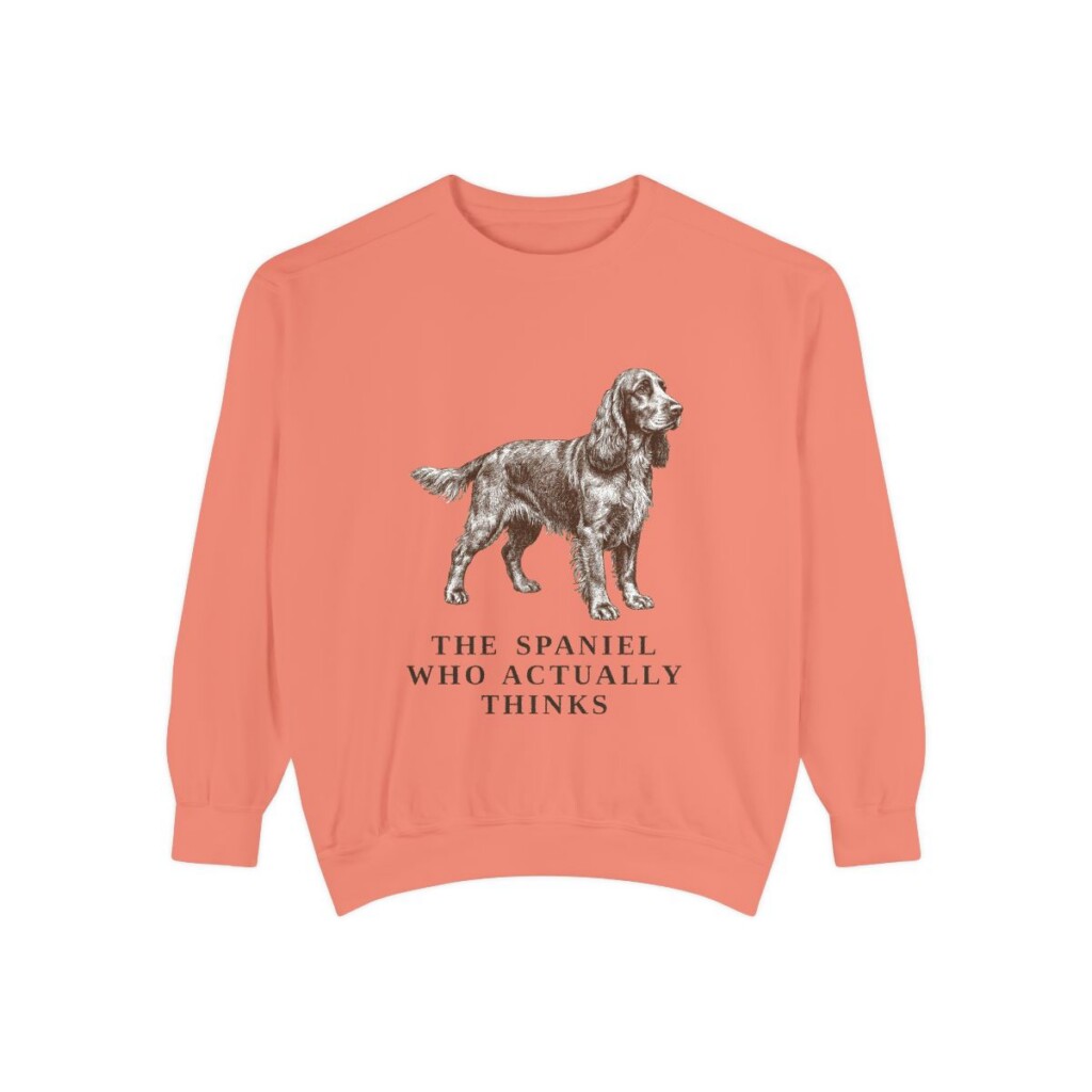 Field Spaniel Humor Sweatshirt, Terracotta, front view