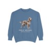 Field Spaniel Latin Sweatshirt, Blue Jean, front view