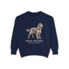 Field Spaniel Latin Sweatshirt, True Navy, front view