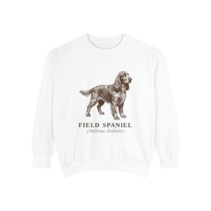 Field Spaniel Latin Sweatshirt, White, front view