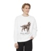 Field Spaniel Latin Sweatshirt, White, person 1 front