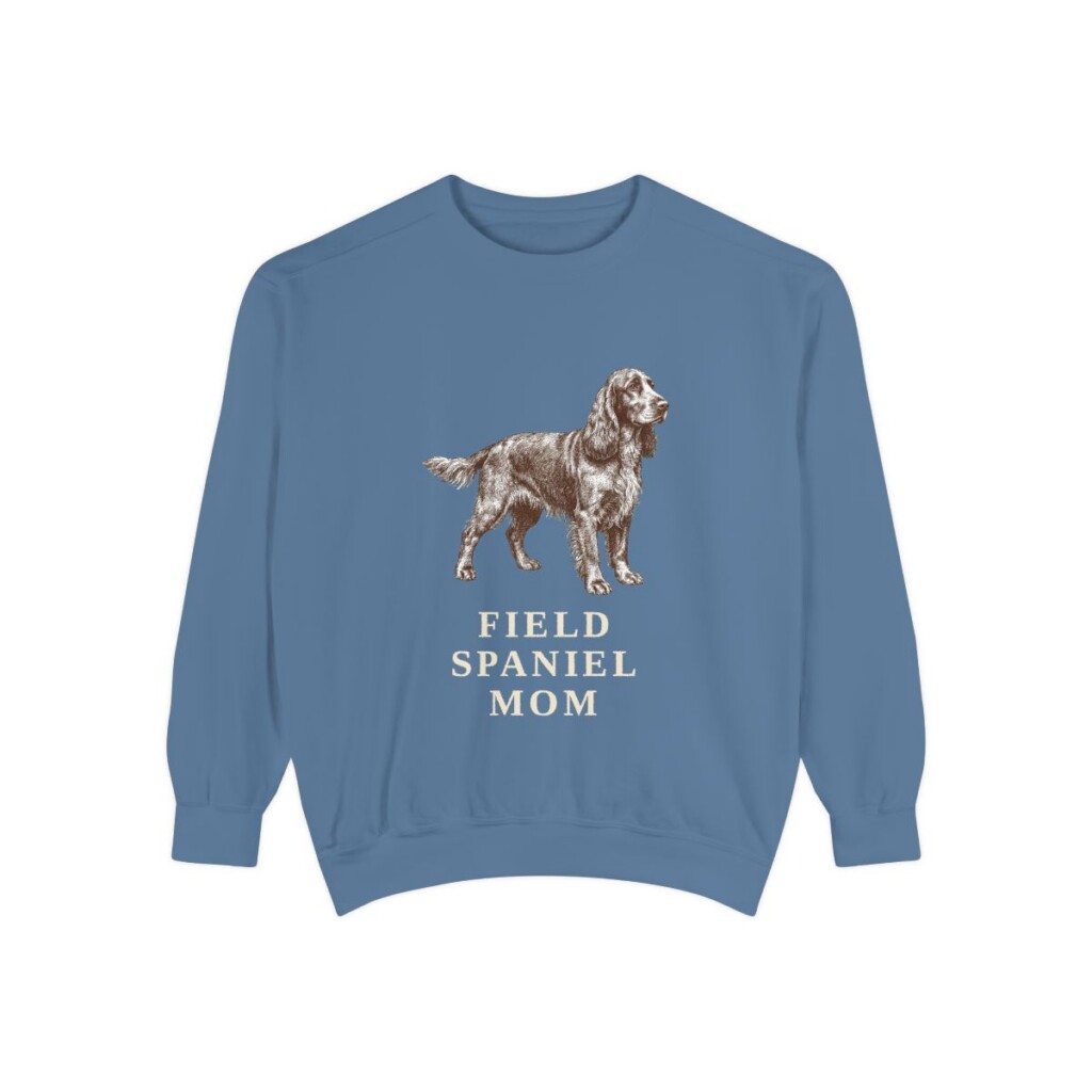 Field Spaniel Mom Sweatshirt, Blue Jean, front view