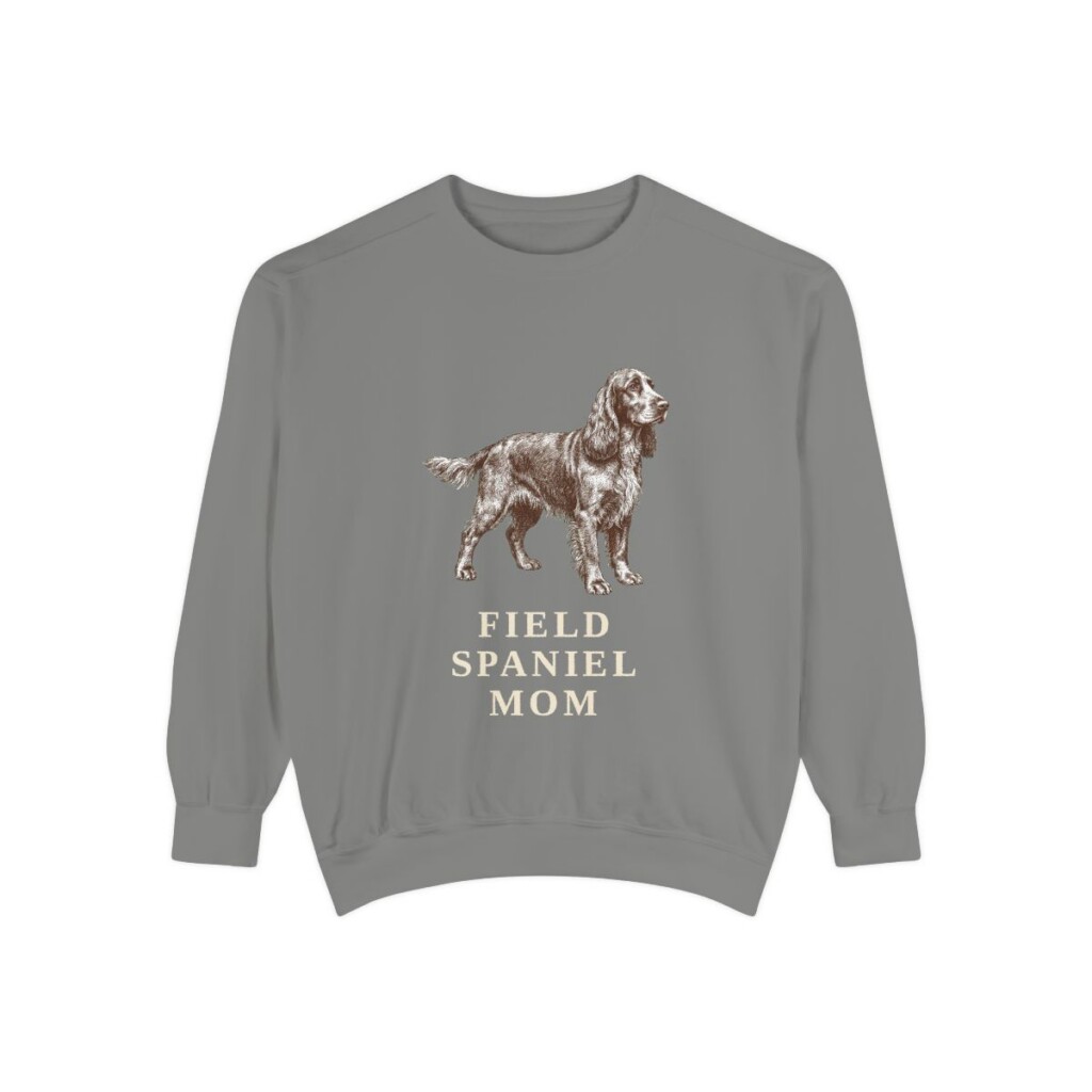 Field Spaniel Mom Sweatshirt, Grey, front view