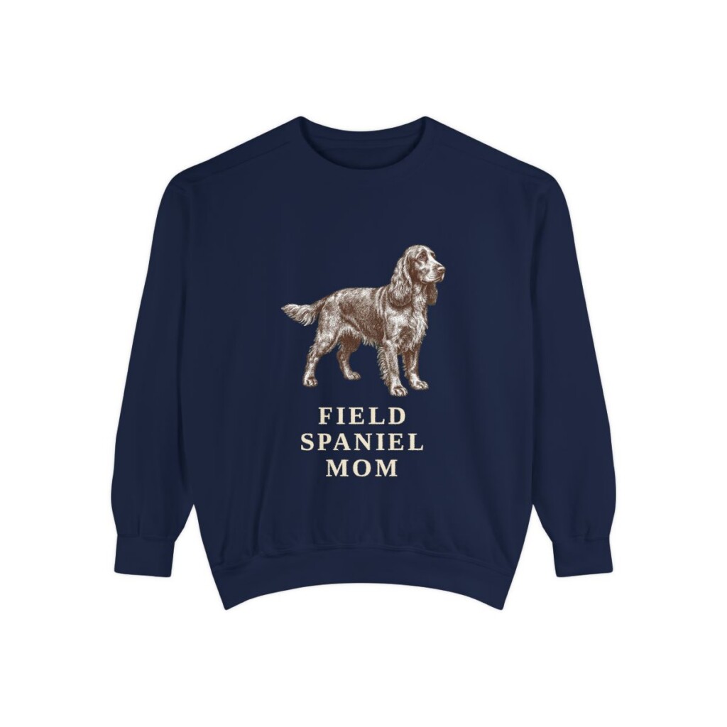 Field Spaniel Mom Sweatshirt, True Navy, front view