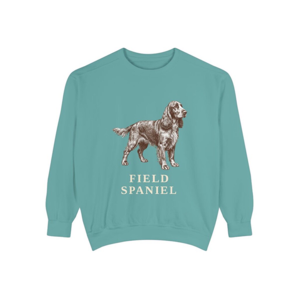 Field Spaniel Sweatshirt, Seafoam, front view