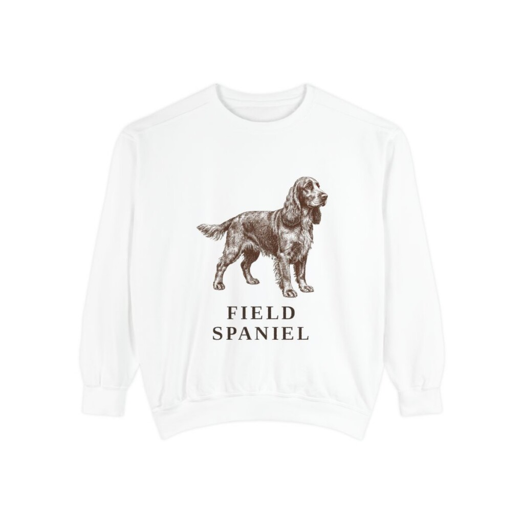 Field Spaniel Sweatshirt, White, front view