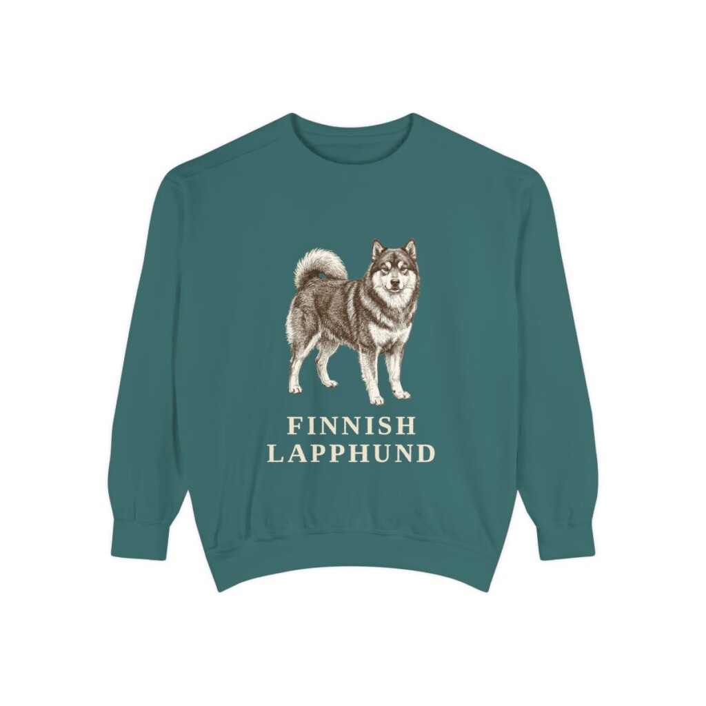 Finnish Lapphund Sweatshirt, Blue Spruce, front view