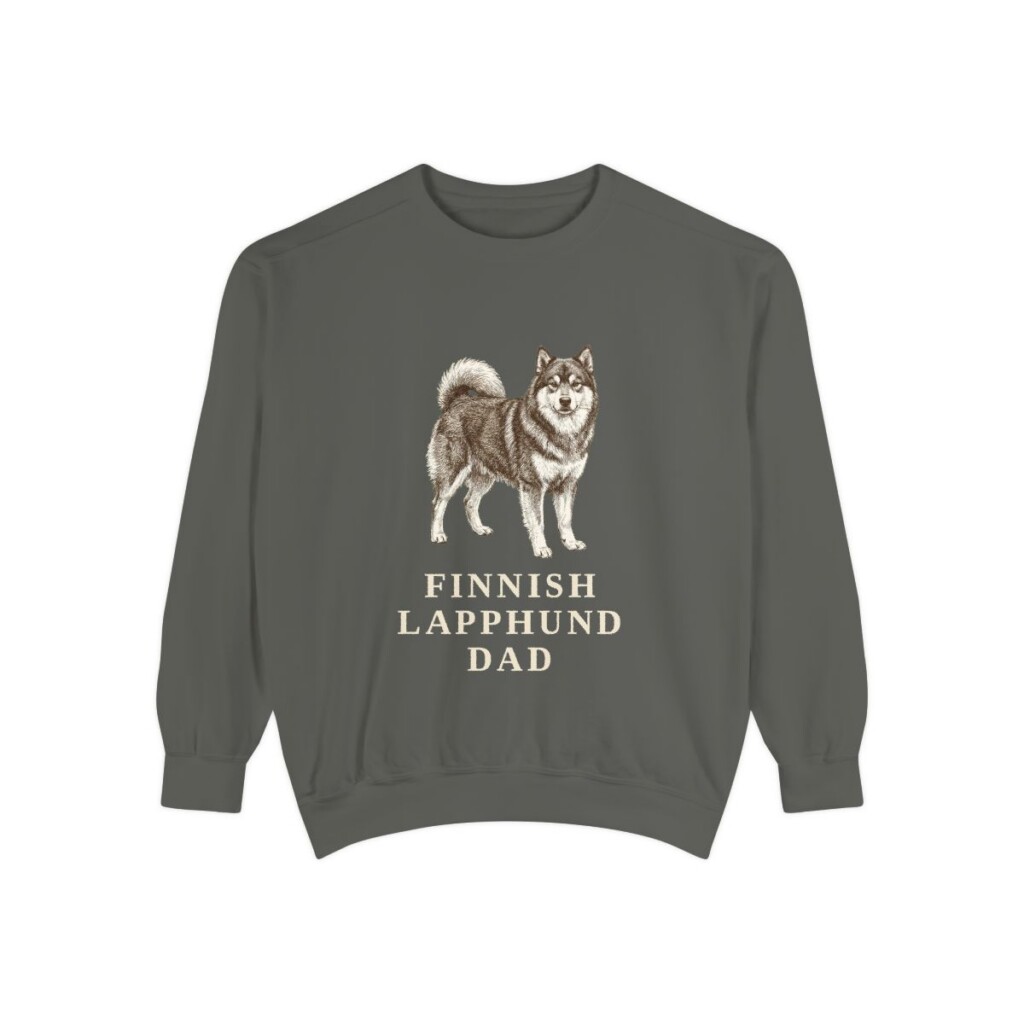 Finnish Lapphund Dad Sweatshirt, Pepper, front view