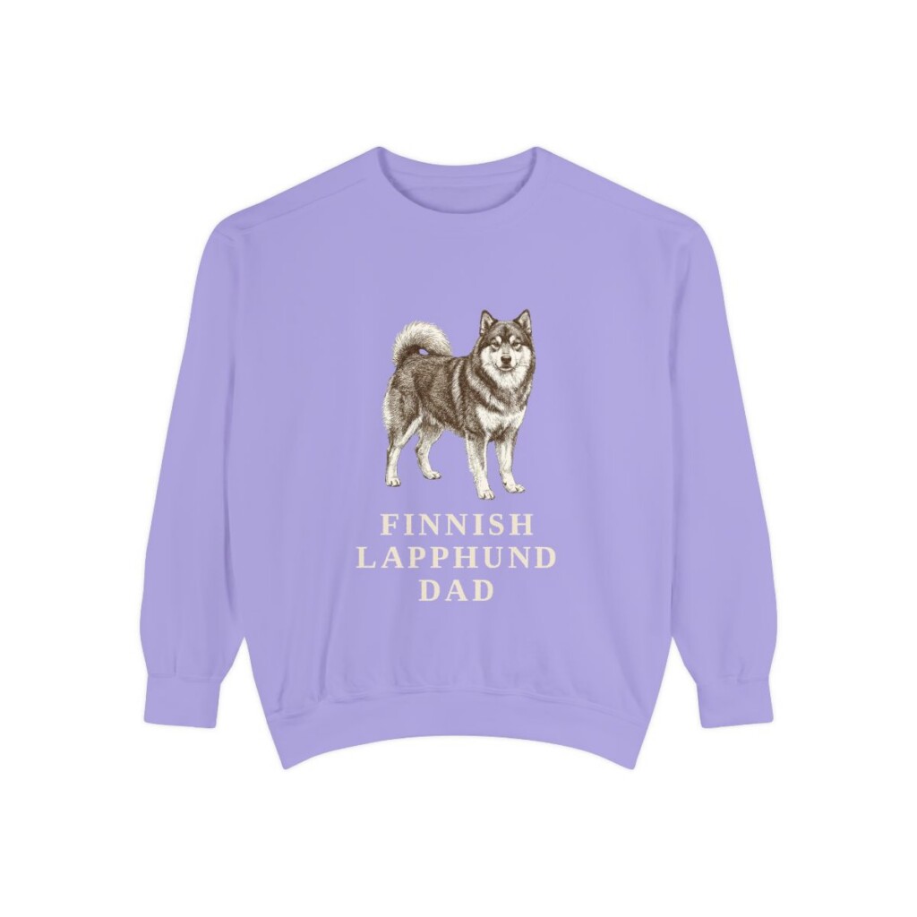 Finnish Lapphund Dad Sweatshirt, Violet, front view