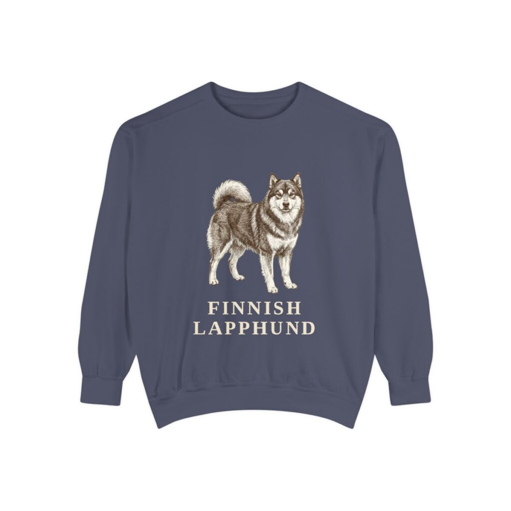Finnish Lapphund Sweatshirt, Denim, front view
