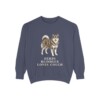 finnish-lapphund-sweatshirt-humor-denim Finnish Lapphund Humor Sweatshirt, Denim, front view