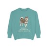 finnish-lapphund-sweatshirt-humor-seafoam Finnish Lapphund Humor Sweatshirt, Seafoam, front view