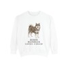 finnish-lapphund-sweatshirt-humor-white Finnish Lapphund Humor Sweatshirt, White, front view