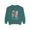 Finnish Lapphund Latin Sweatshirt, Blue Spruce, front view