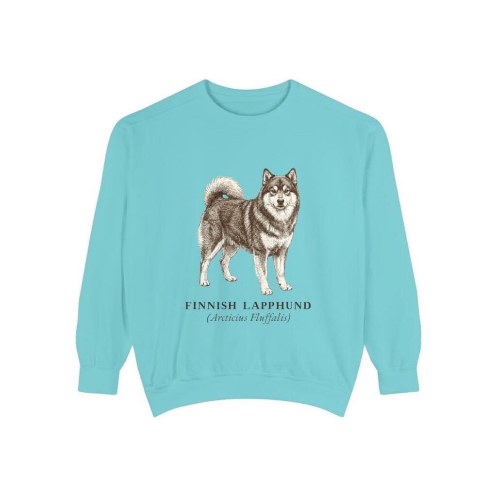 Finnish Lapphund Latin Sweatshirt, Chalky Mint, front view