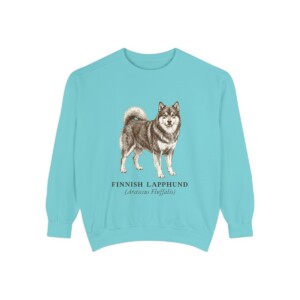 Finnish Lapphund Latin Sweatshirt, Chalky Mint, front view