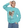 Finnish Lapphund Latin Sweatshirt, Chalky Mint, person 2 context