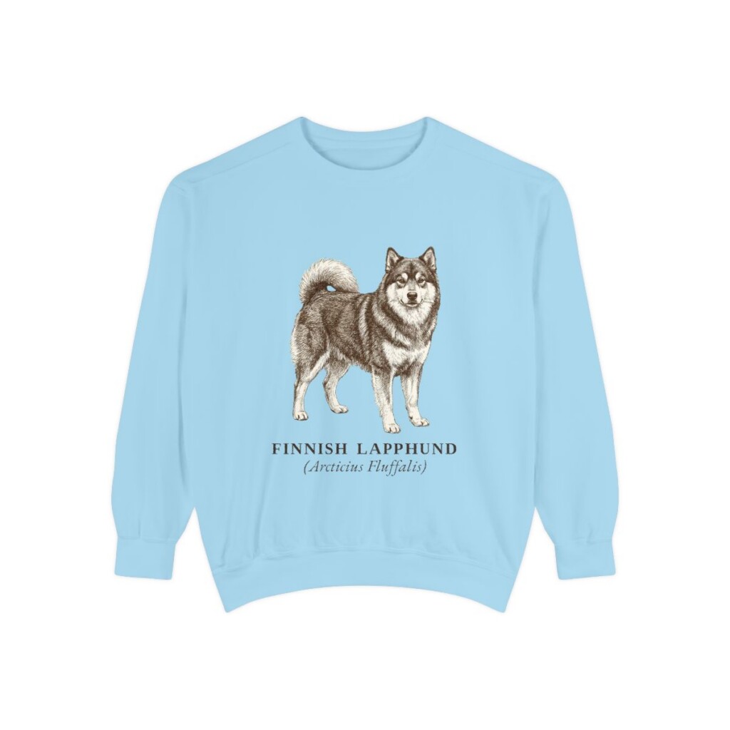 Finnish Lapphund Latin Sweatshirt, Chambray, front view