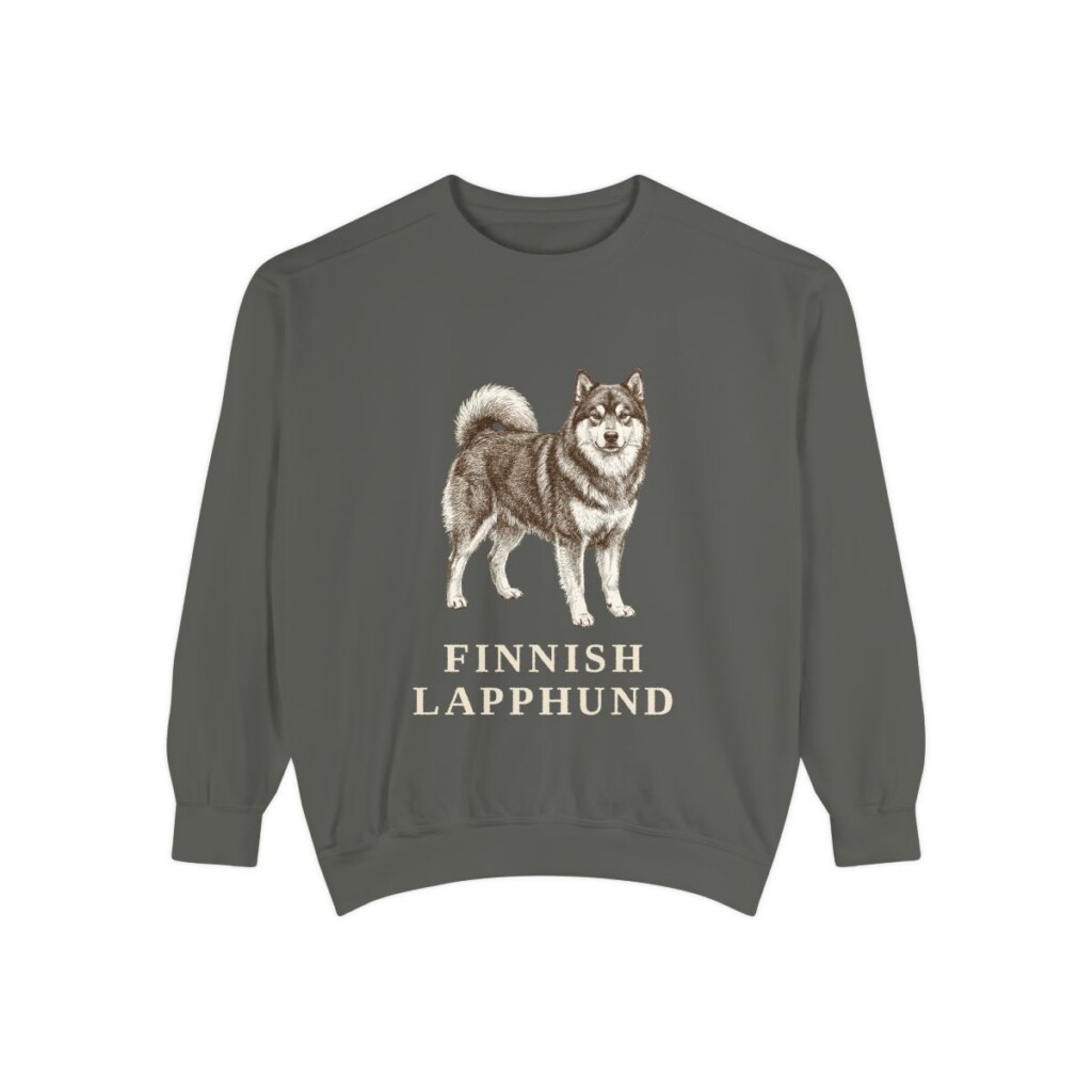 Finnish Lapphund Sweatshirt, Pepper, front view