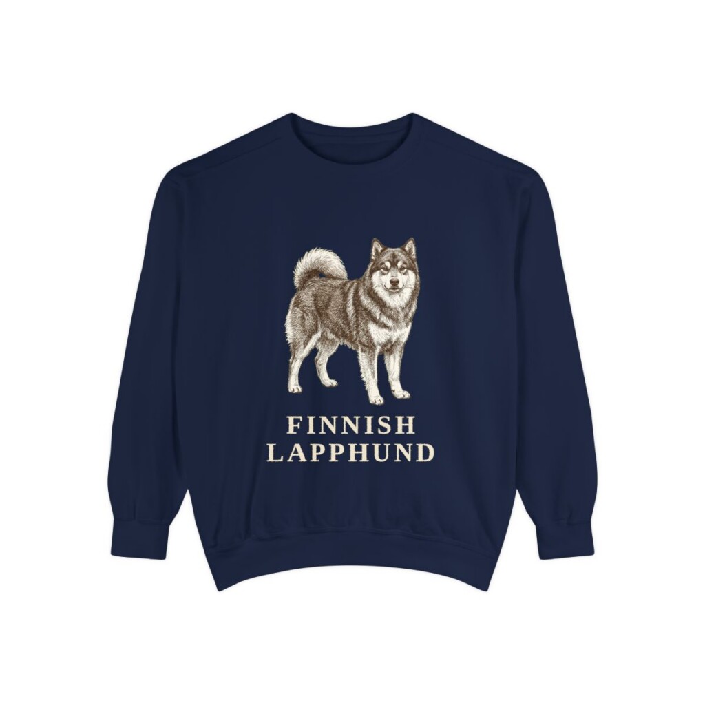 Finnish Lapphund Sweatshirt, True Navy, front view