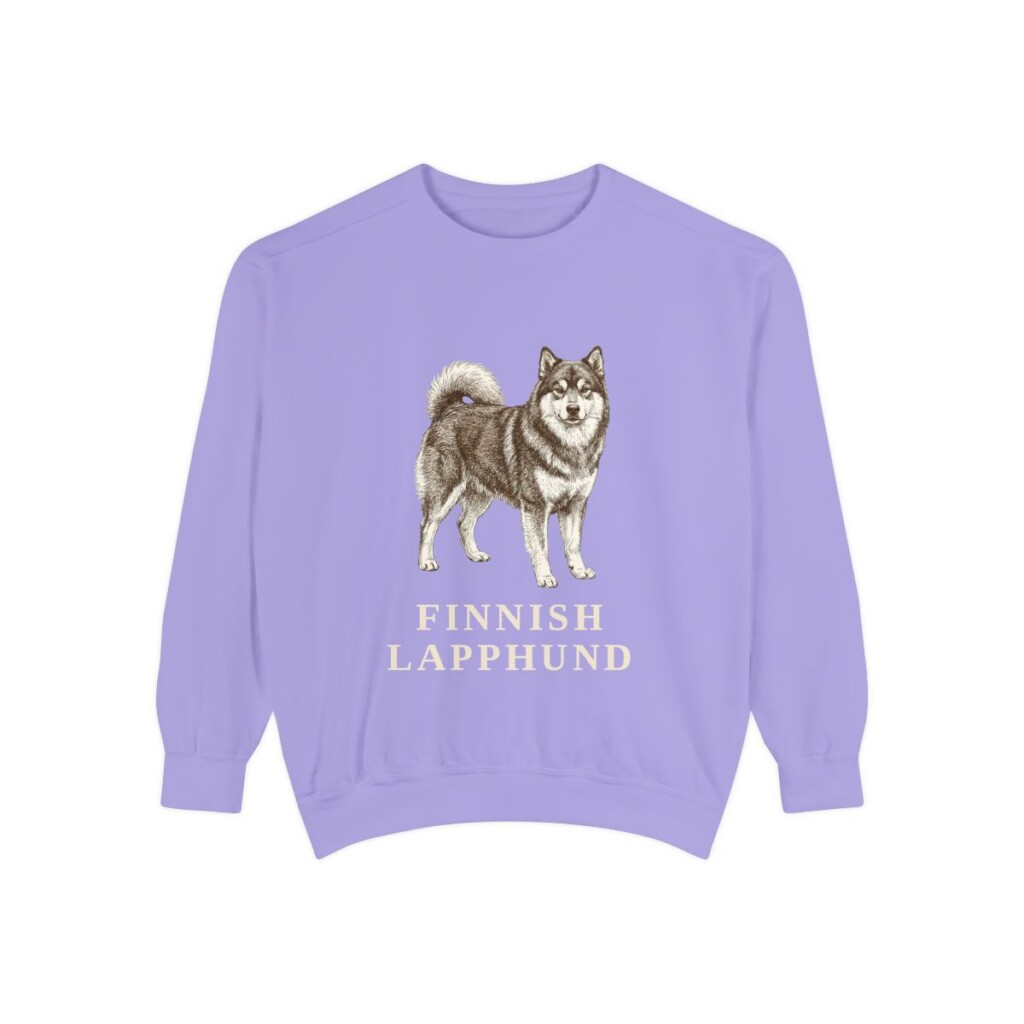 Finnish Lapphund Sweatshirt, Violet, front view