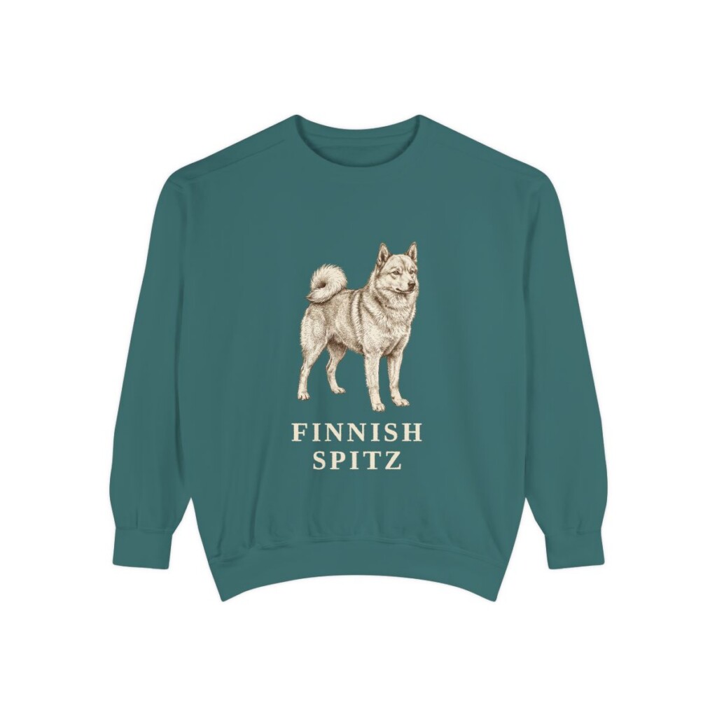 Finnish Spitz Sweatshirt, Blue Spruce, front view