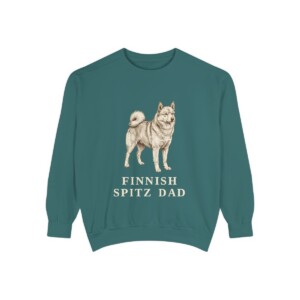 Finnish Spitz Dad Sweatshirt, Blue Spruce, front view
