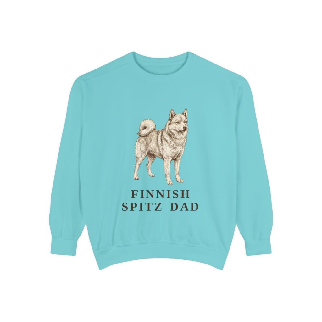 Finnish Spitz Dad Sweatshirt, Chalky Mint, front view