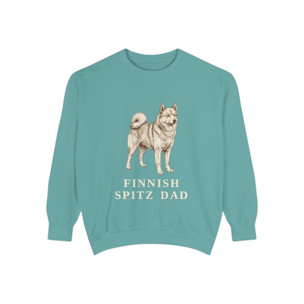 Finnish Spitz Dad Sweatshirt, Seafoam, front view